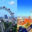 Symbolbild Steuerleitzentrale: Auf einem Bild ist links der Wiener Prater und rechts die Berliner Skyline mit Fernsehturm zu sehen.